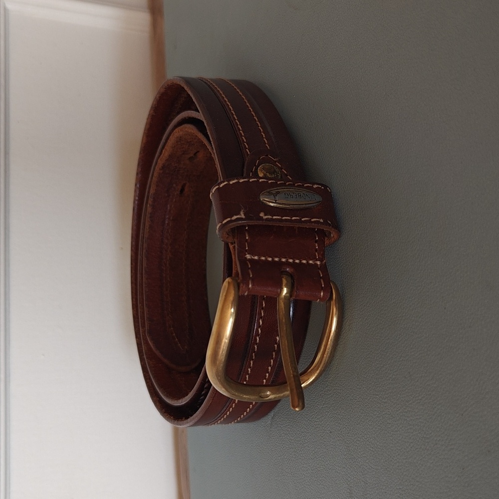 J.Lindeberg Brown Vintage Western Leather Belt 38 Made In Italy Engraved Boho
